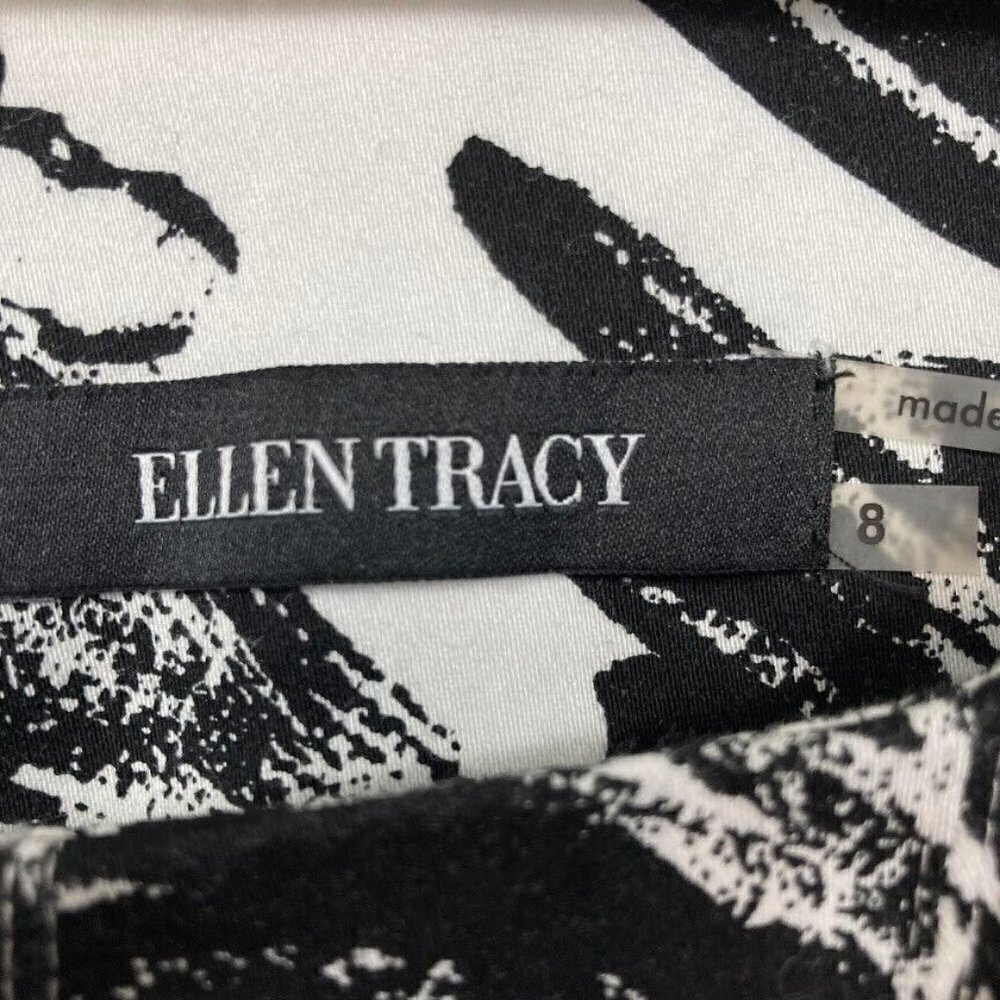 Ellen Tracy Sleeveless Fit And Flair Dress Abstract Floral Dark Academia 8 - Picture 7 of 7